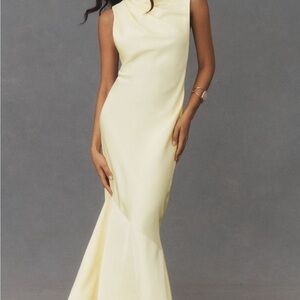 Significant Other Cowl-Neck Tie-Back Satin Maxi Dress